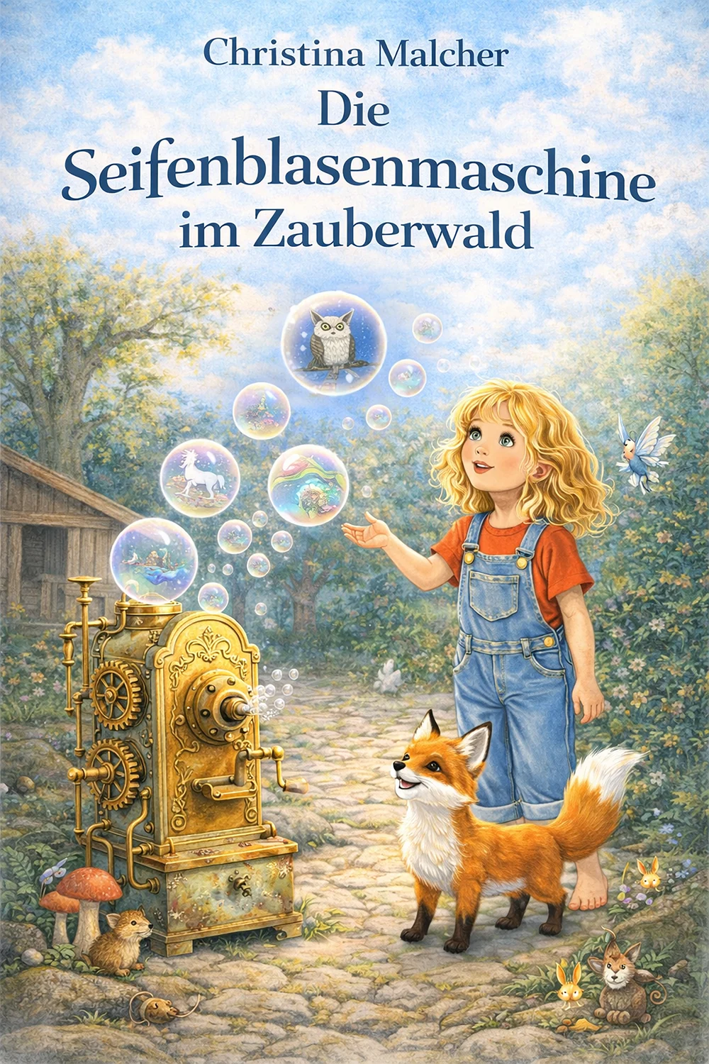 Cover des Kinderbuches Die Seifenblasenmaschine im Zauberwald